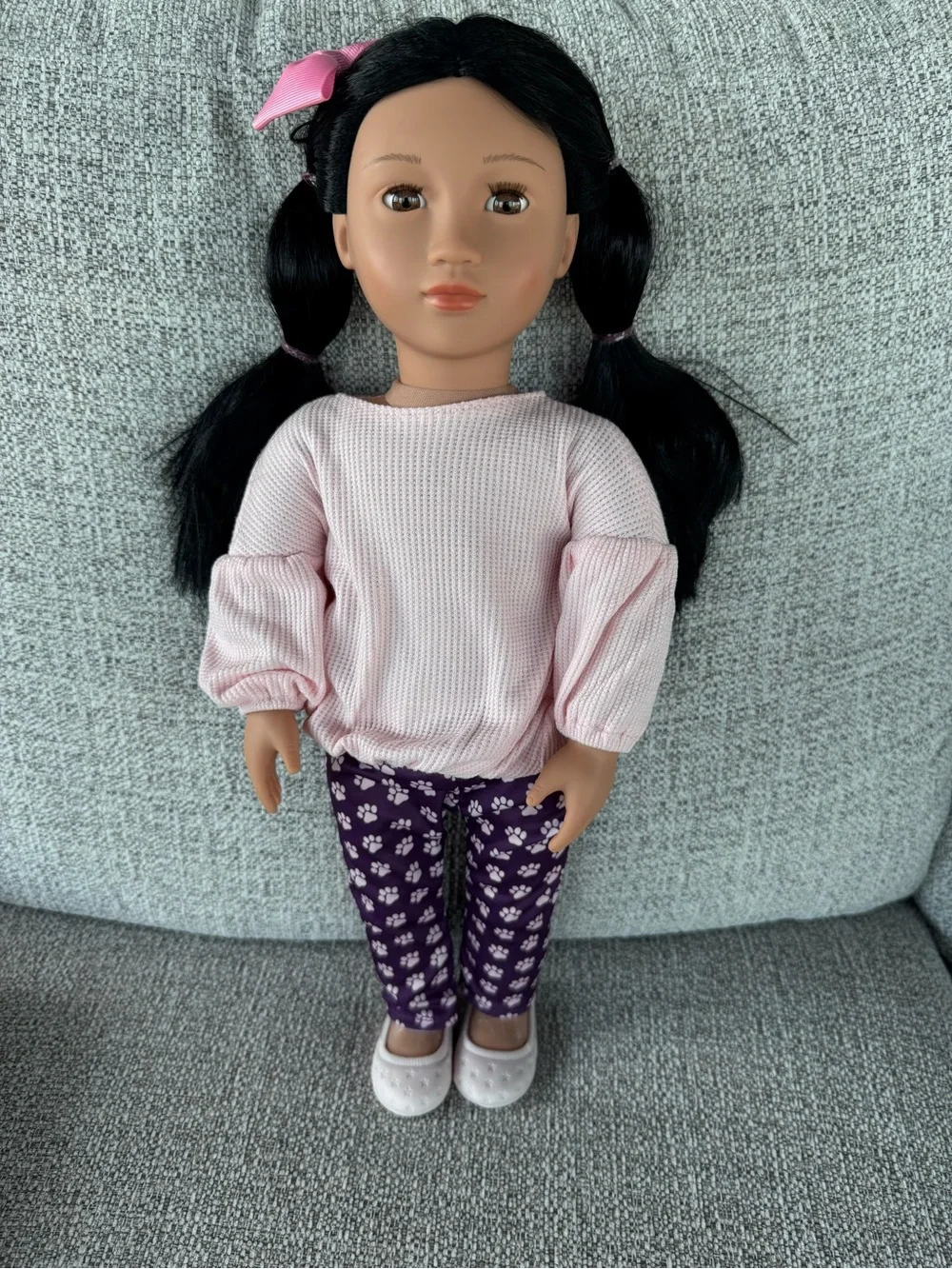 Our Generation Asian Doll “Jin” in Pink Top and Purple Floral Pants